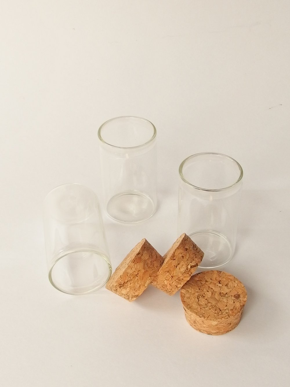 Glass vial with cork-25mL x3