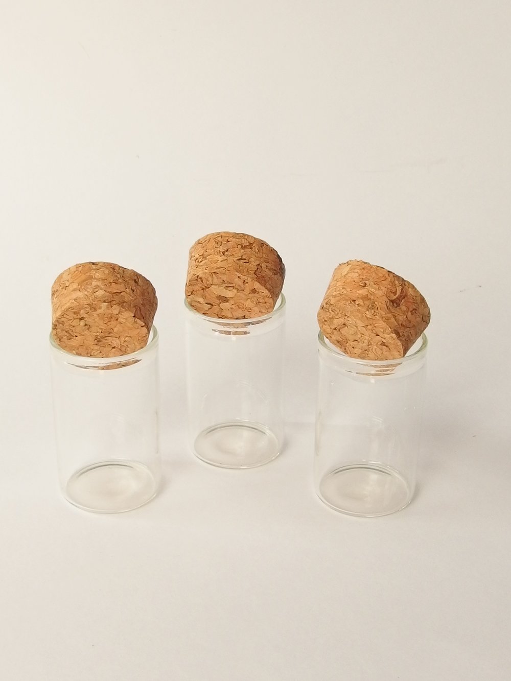 Glass vial with cork-25mL x3