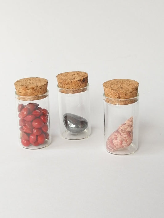 Glass vial with cork-25mL x3